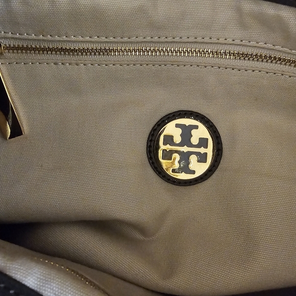 Tory Burch Brown Nylon Leopard Heart Tote Handbag EUC - Picture 3 of 16